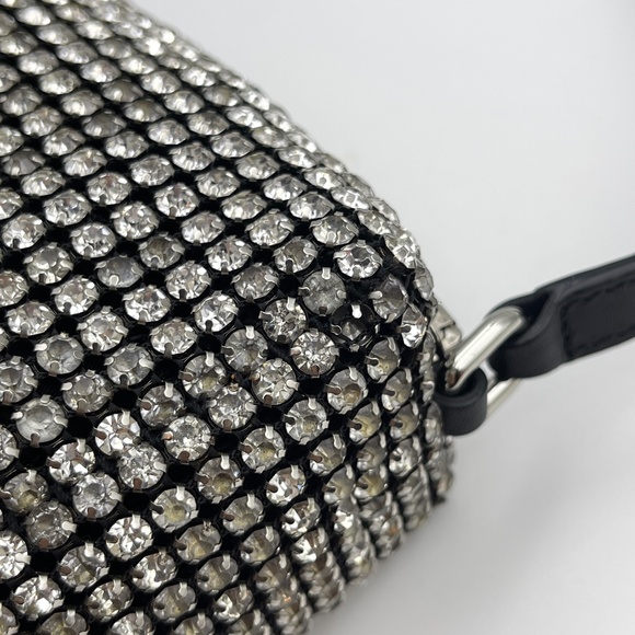 ALEXANDER WANG Black Heiress Bag Mesh Crystal Rhinestone Mini Heiress Pouch - Picture 9 of 15